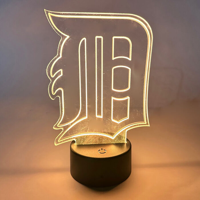 Detroit tigers old english d led light