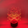 Flaming skull LED acrylic sculpture light
