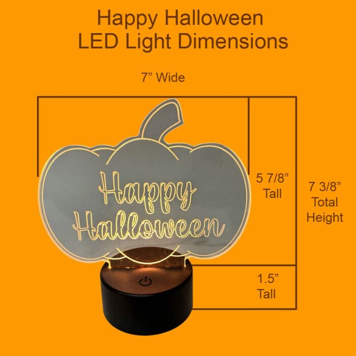 Happy Halloween LED light dimensions