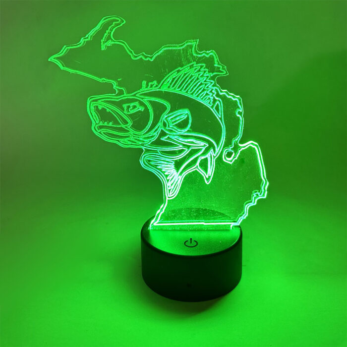 Michigan Walleye LED light sculpture