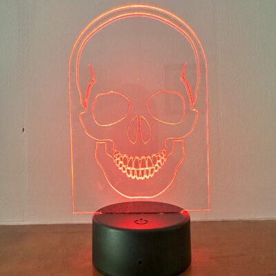 led light acrylic skull