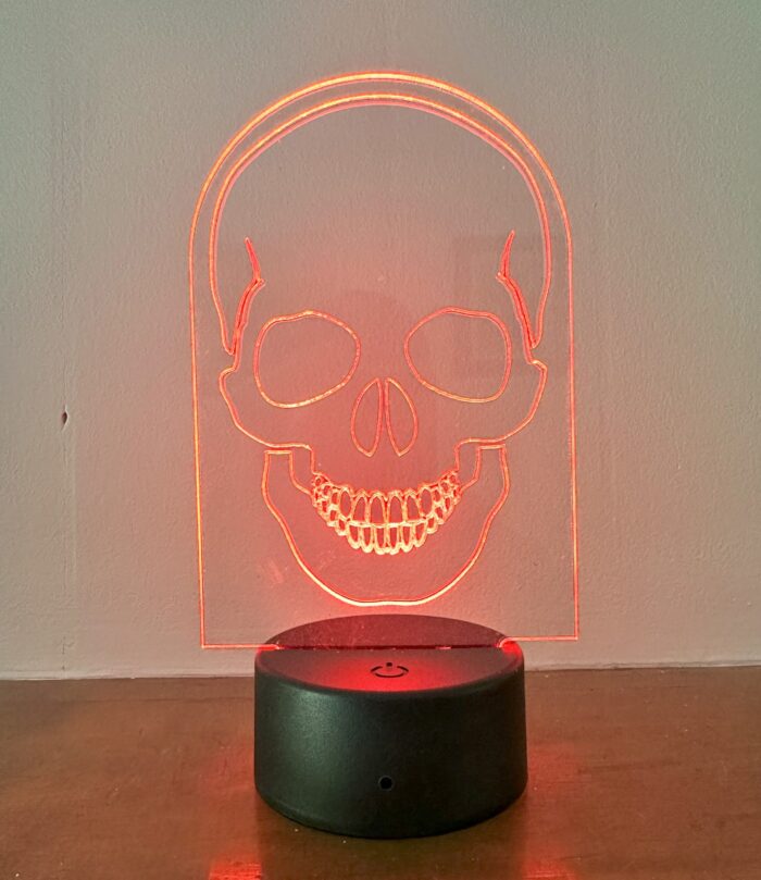 led light acrylic skull