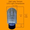 Salt Lake City LDS Temple LED Light Dimensions