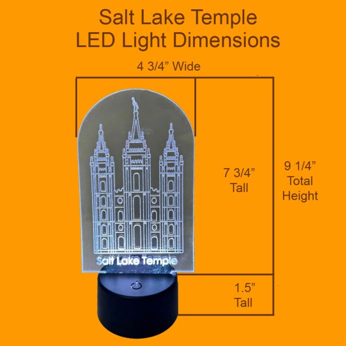 Salt Lake City LDS Temple LED Light Dimensions