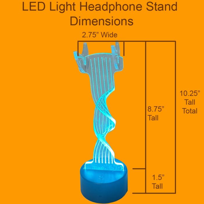 LED Headphone Stand size dimensions